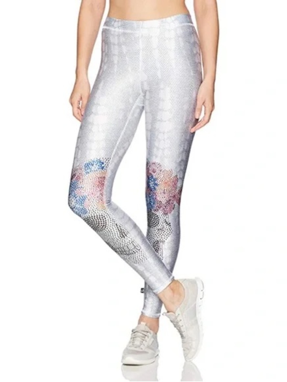 Terez Women’s Crystal Jeweled Flower Crown Skull Performance Leggings Size XS